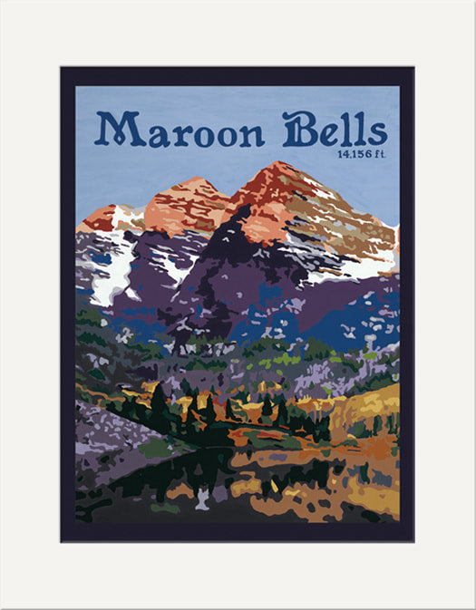 Maroon Bells- Matted Print