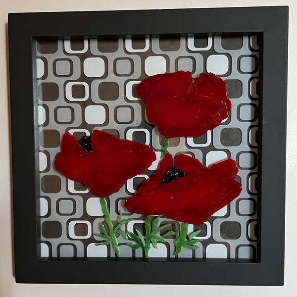 Mid-century Modern Poppies - Blue Moose Art Gallery