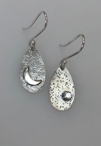 Moon and Topaz Star Earrings