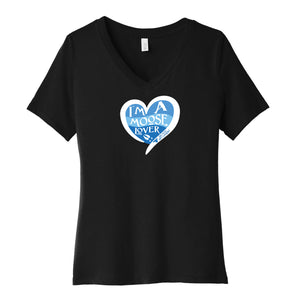 Women's V-Neck Short Sleeve Tees_BLACK