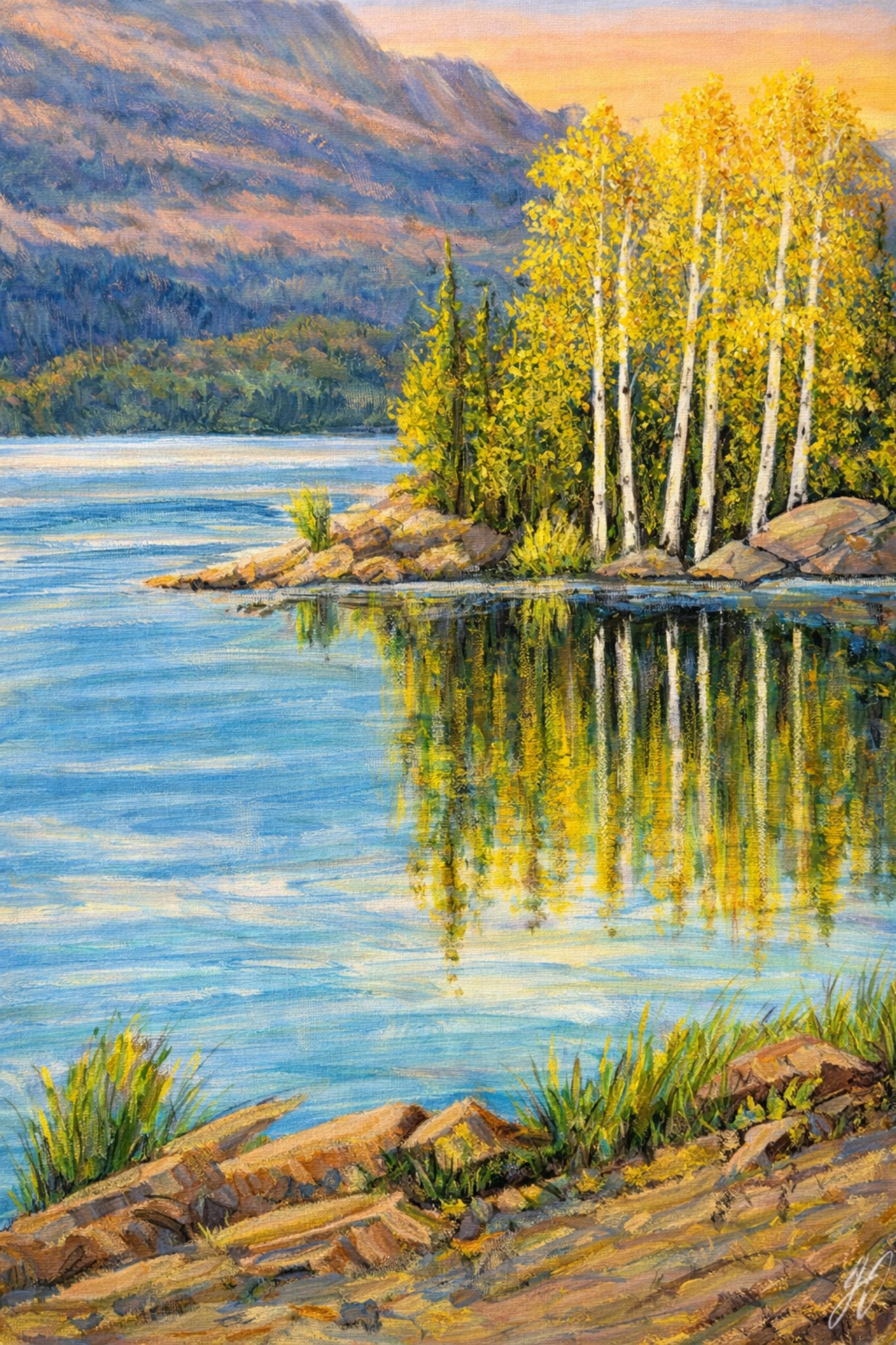 Golden Aspen Reflections Canvas Print