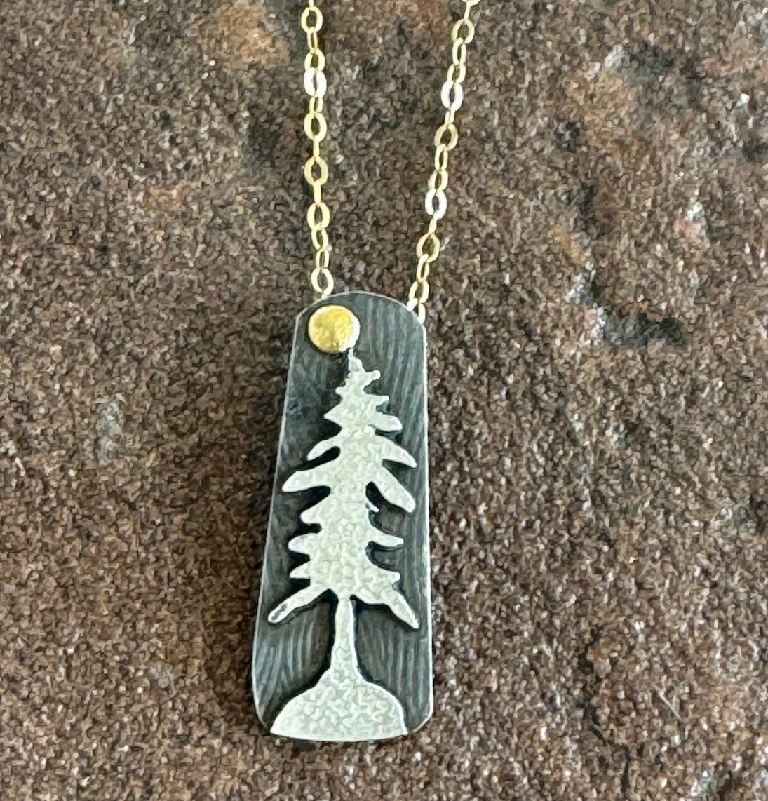 Mountain Tree Pendant Necklace