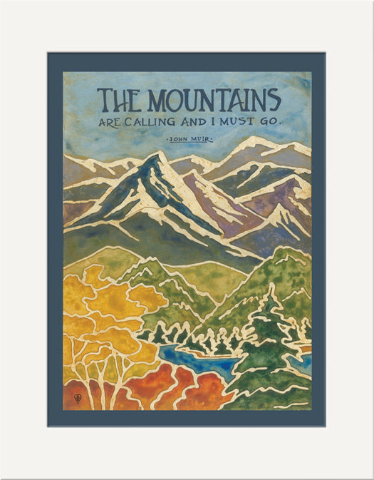 Muir Mountains- Matted Print