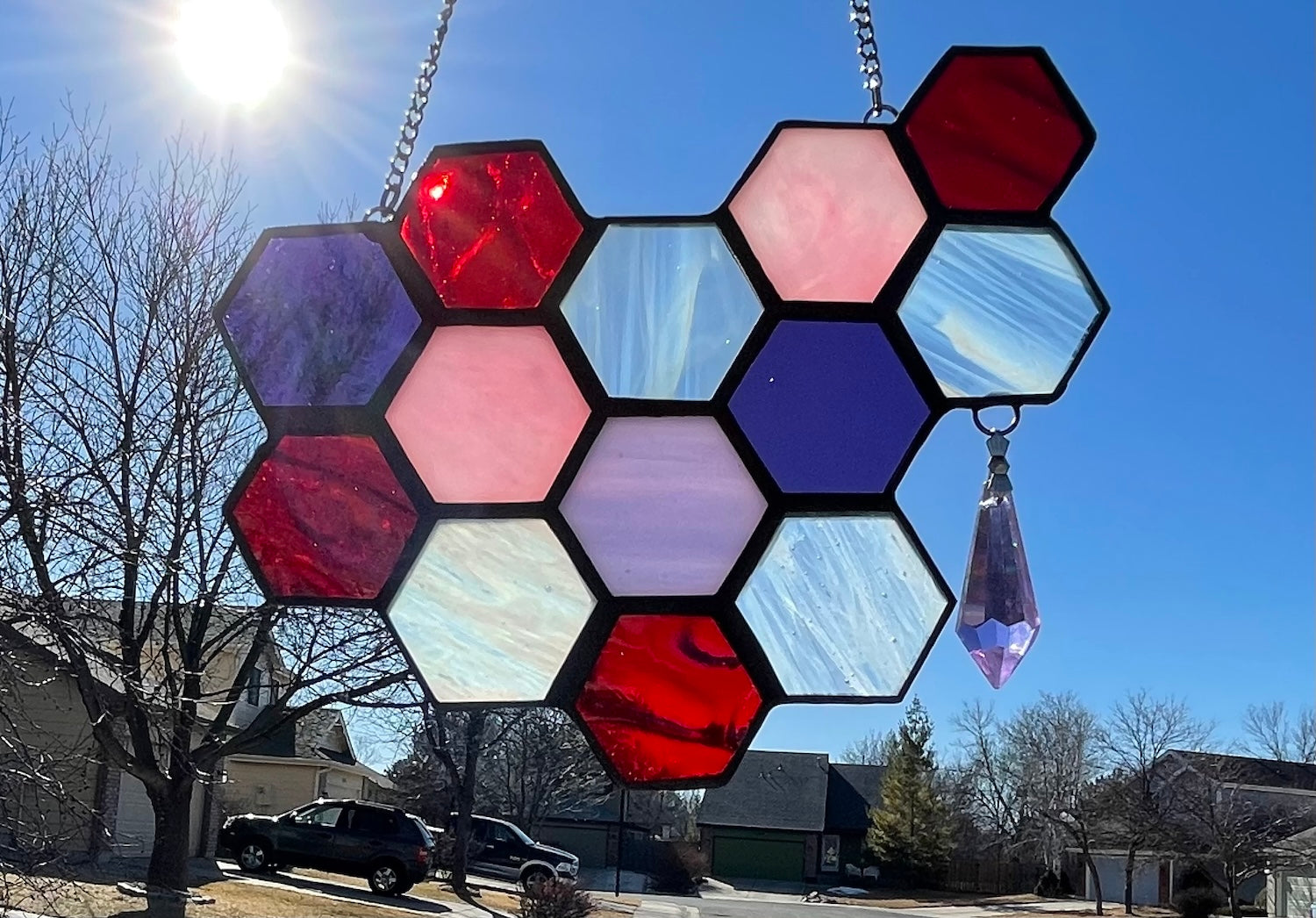 Multicolor Honeycomb Lavender Crystal