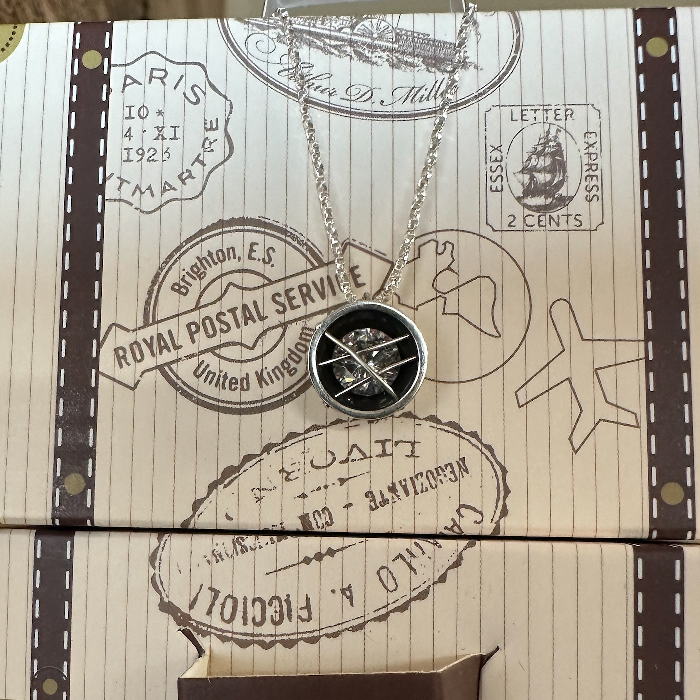 Northern Lights small- lab grown white sapphire (April)