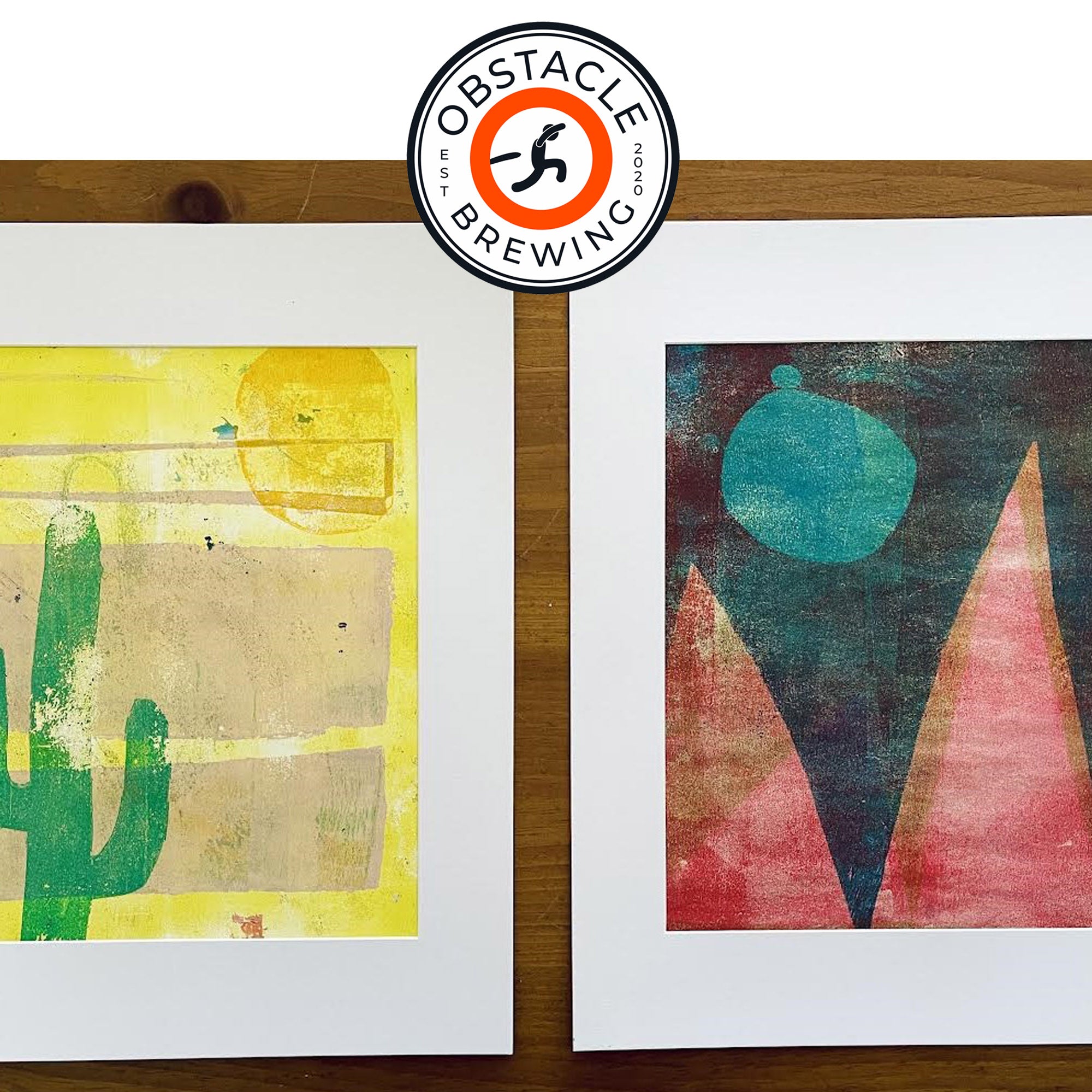 Colorful Printmaking Art Class at Obstacle Brewing  Wed 6.19.24 @ 6P