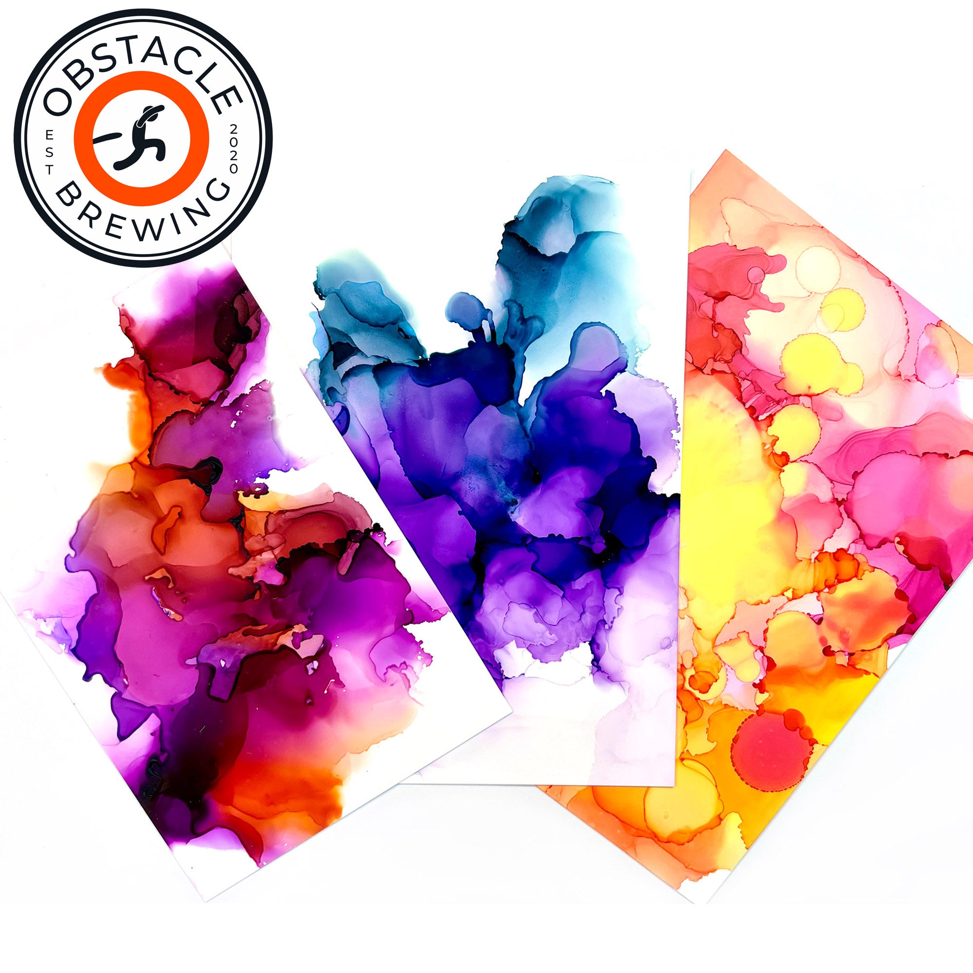 Intro to Alcohol Inks Art Class at Obstacle Brewing - Wed 5.15.24 @ 6P
