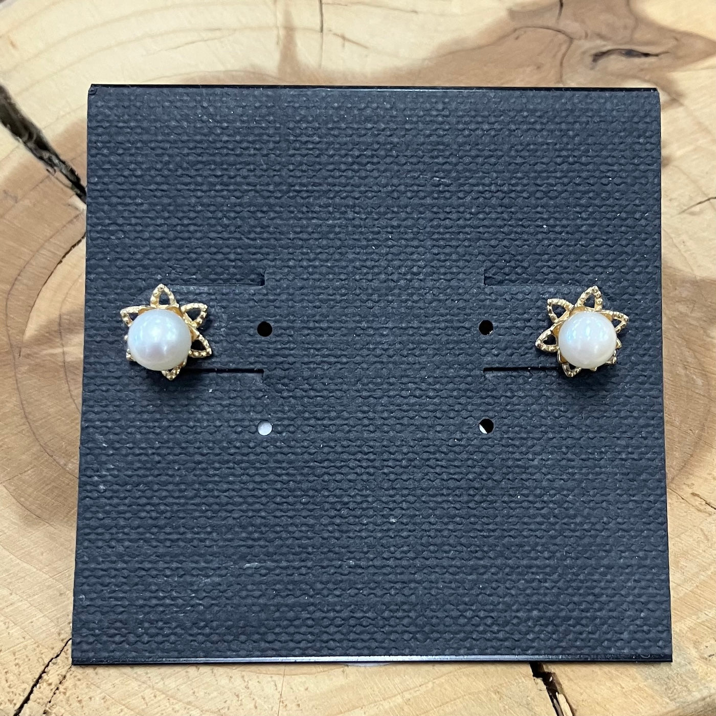 Pearl stud earrings