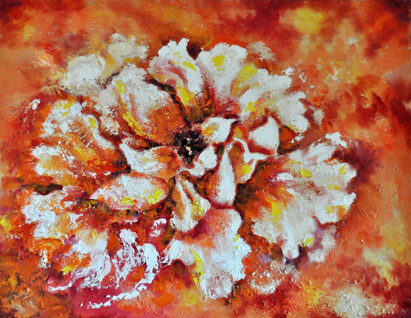 PEONY IN PEACH-Framed Original