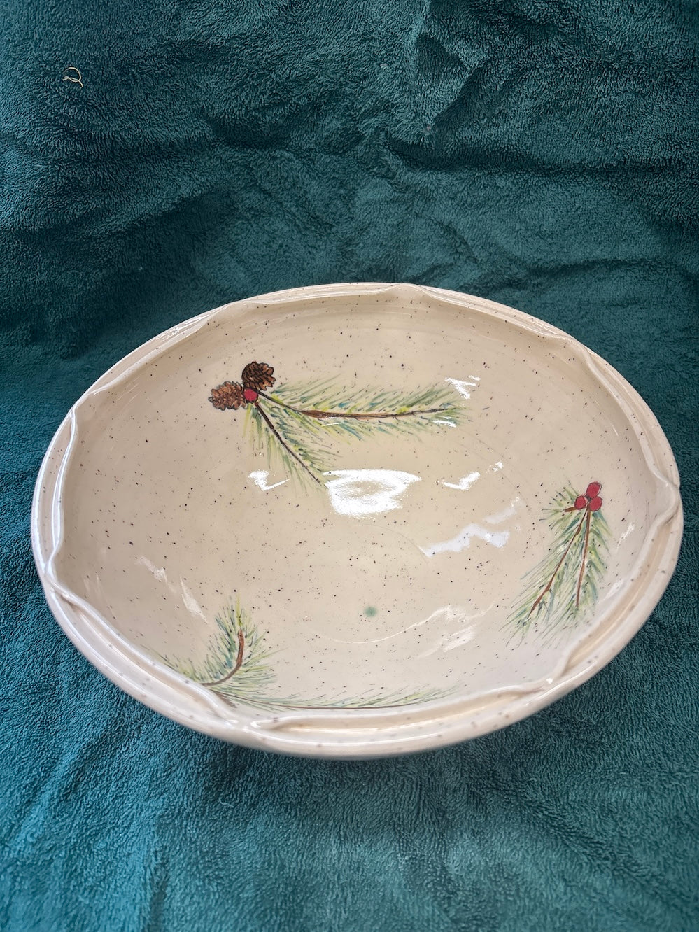Pine bough serving bowl