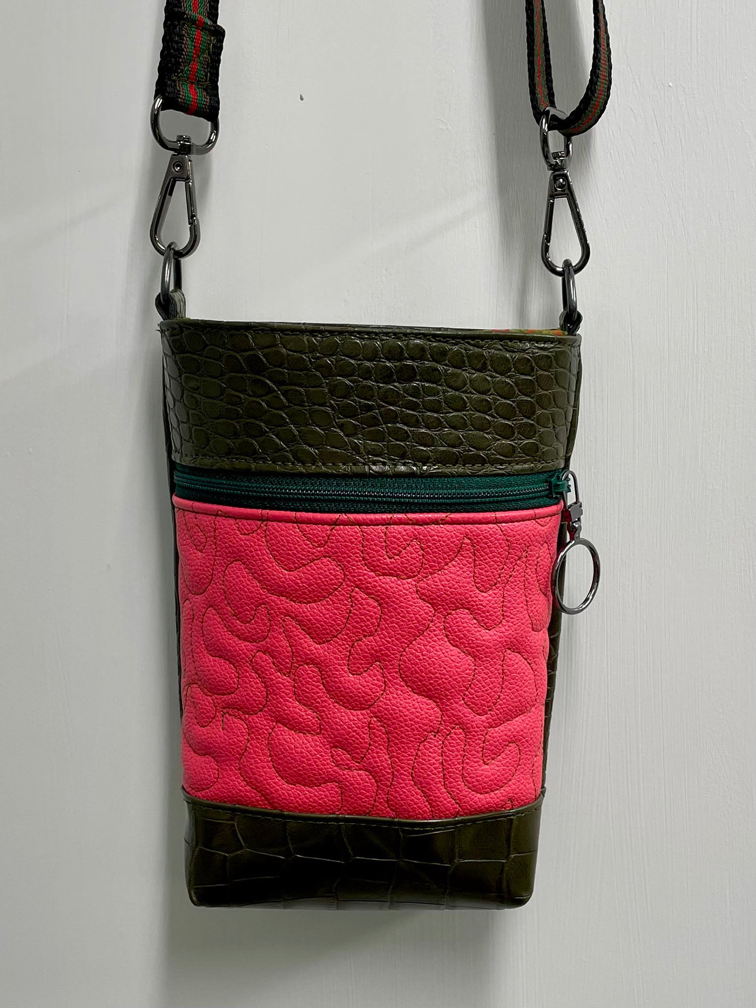 Pink Crocodile Phone Bag