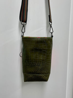 Pink Crocodile Phone Bag