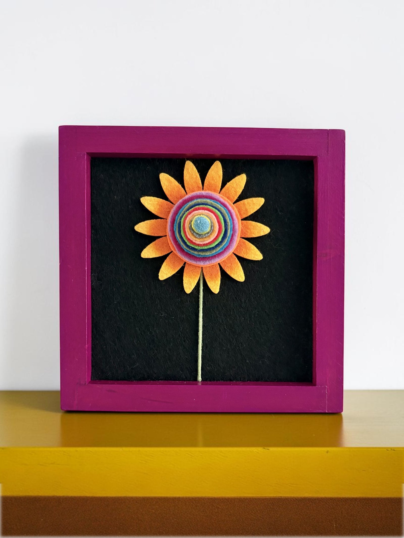 Pink Frame with 1 Sunflower