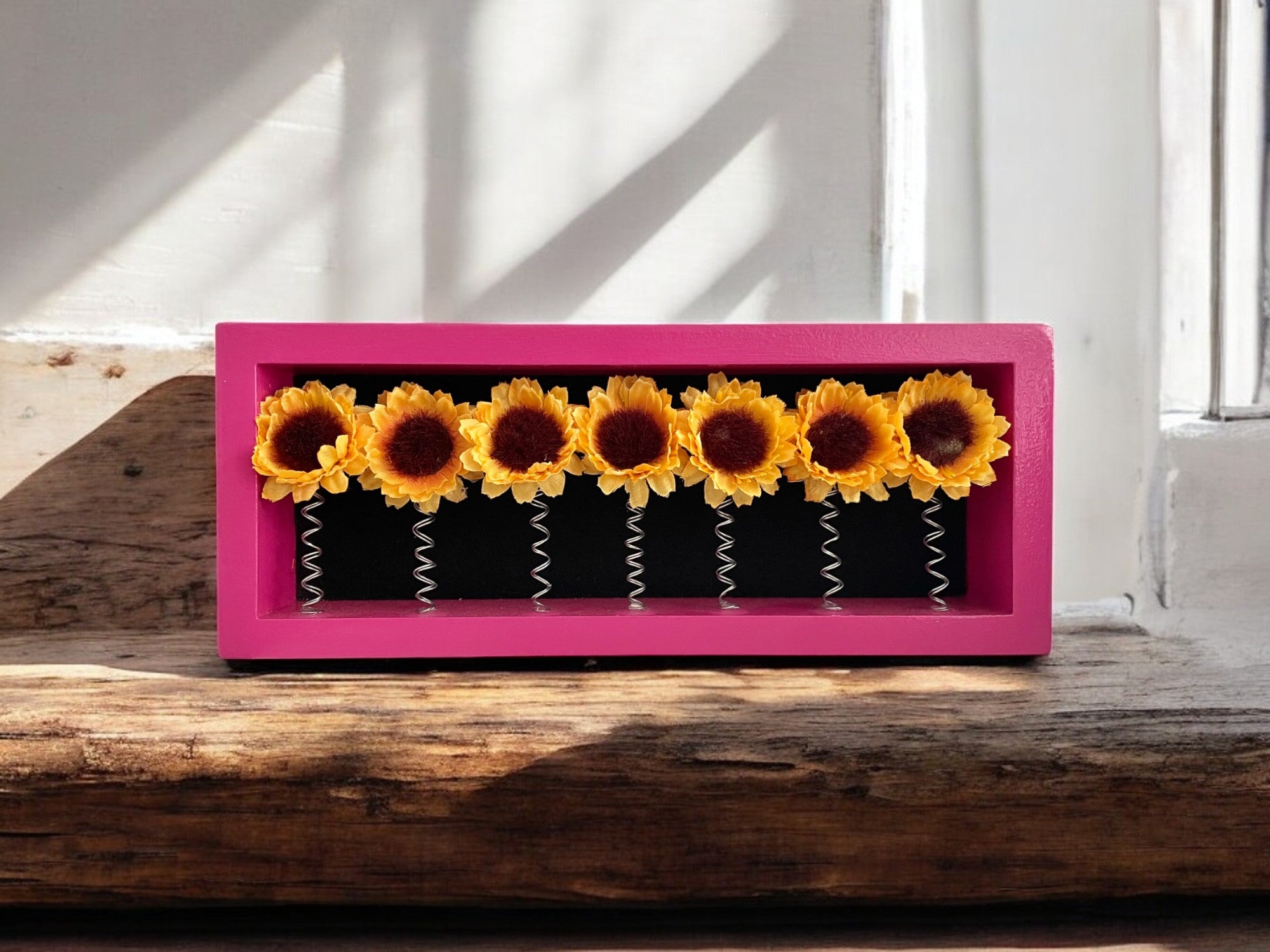 Pink Frame with Sunflowers