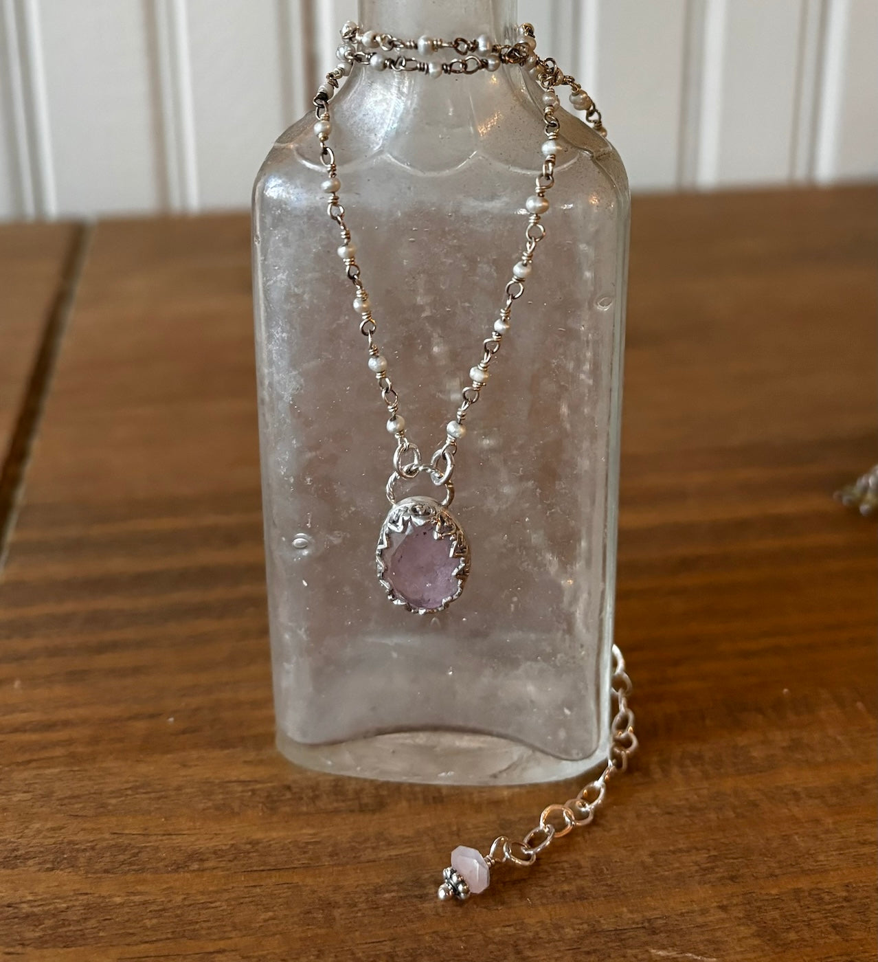 Pink Tourmaline & Pearl Necklace N27