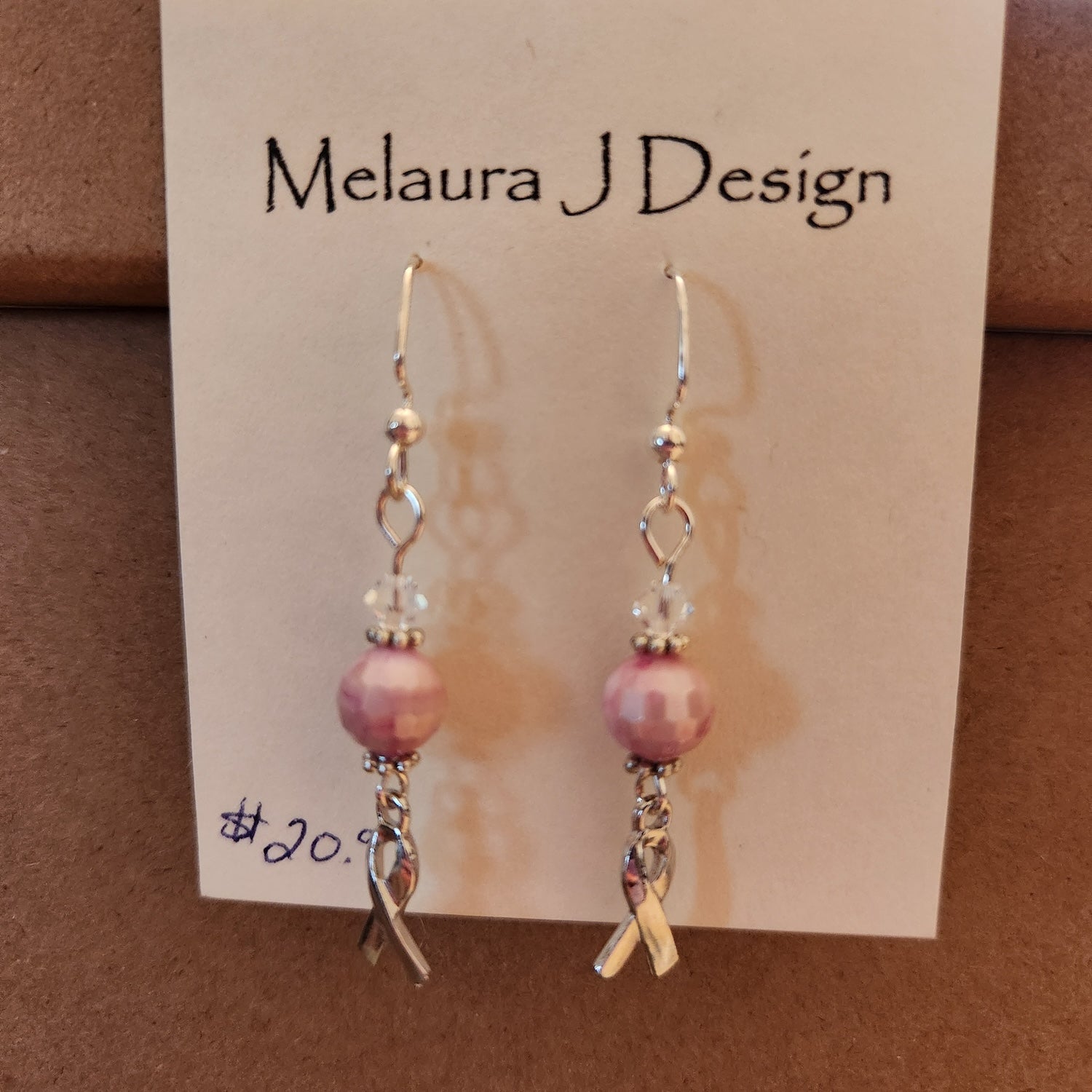 Pink glass bead Earrings