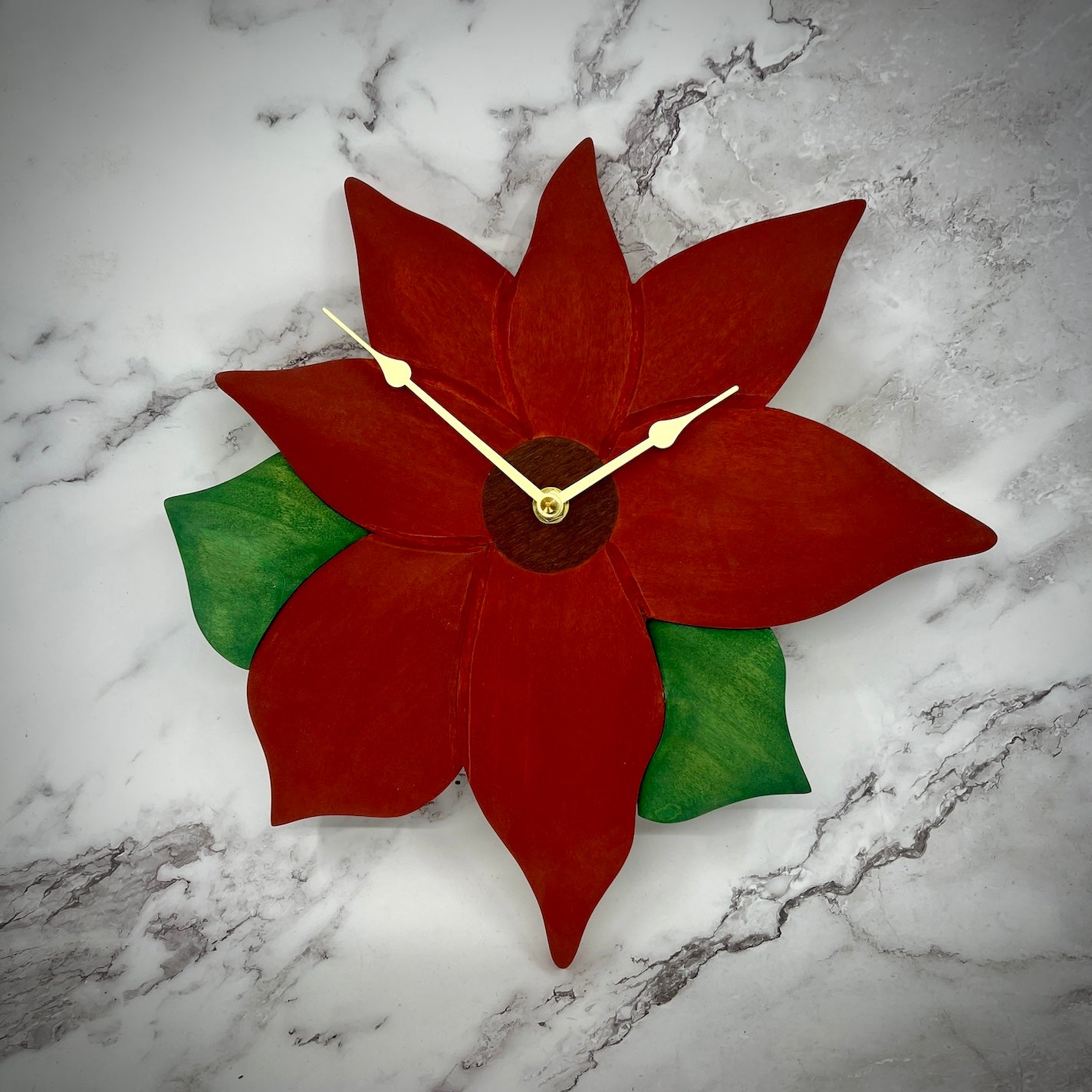 Poinsettia Flower Clock