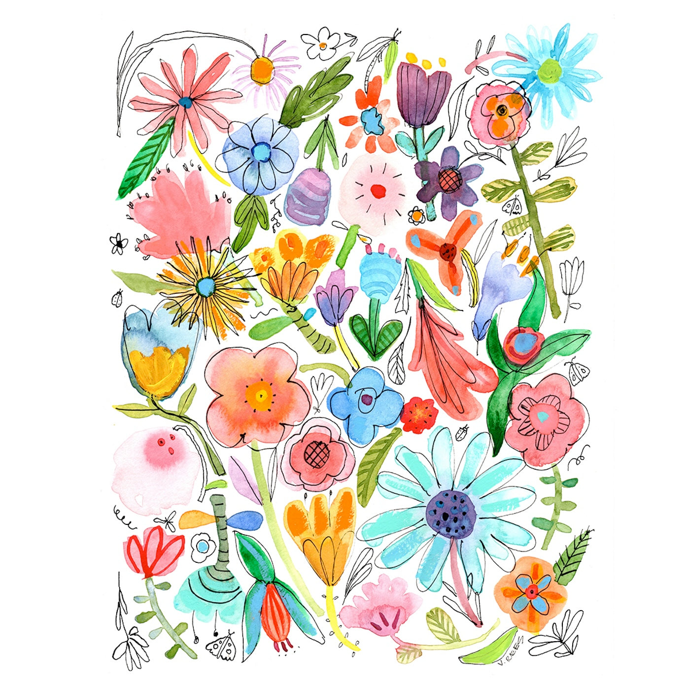 Pollinator's Place - Archival Geclee Art Print with Mat