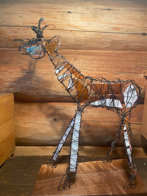 Wire and Stained Glass Pronghorn