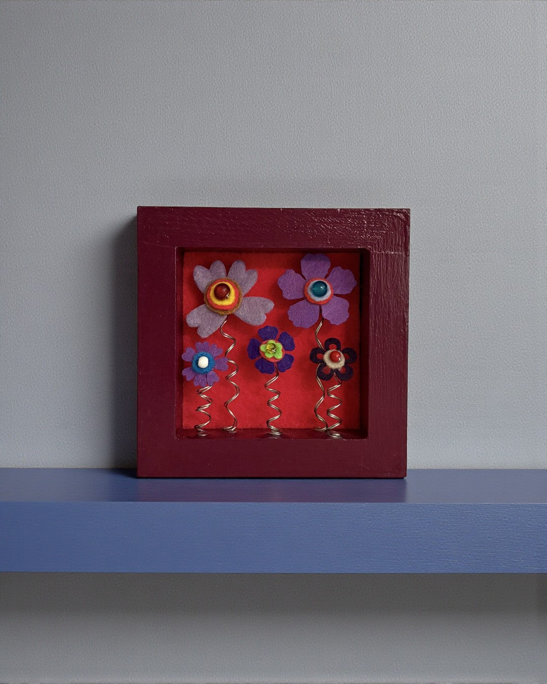 Purple Frame with 5 Purple Flowers
