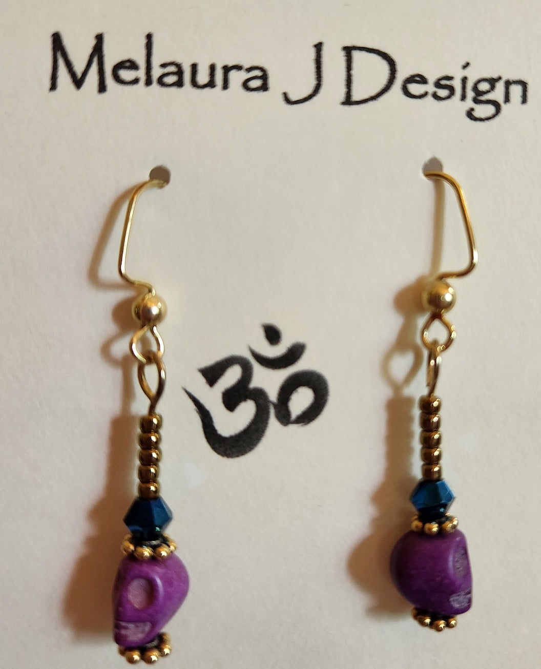 Earrings-Purple Skull