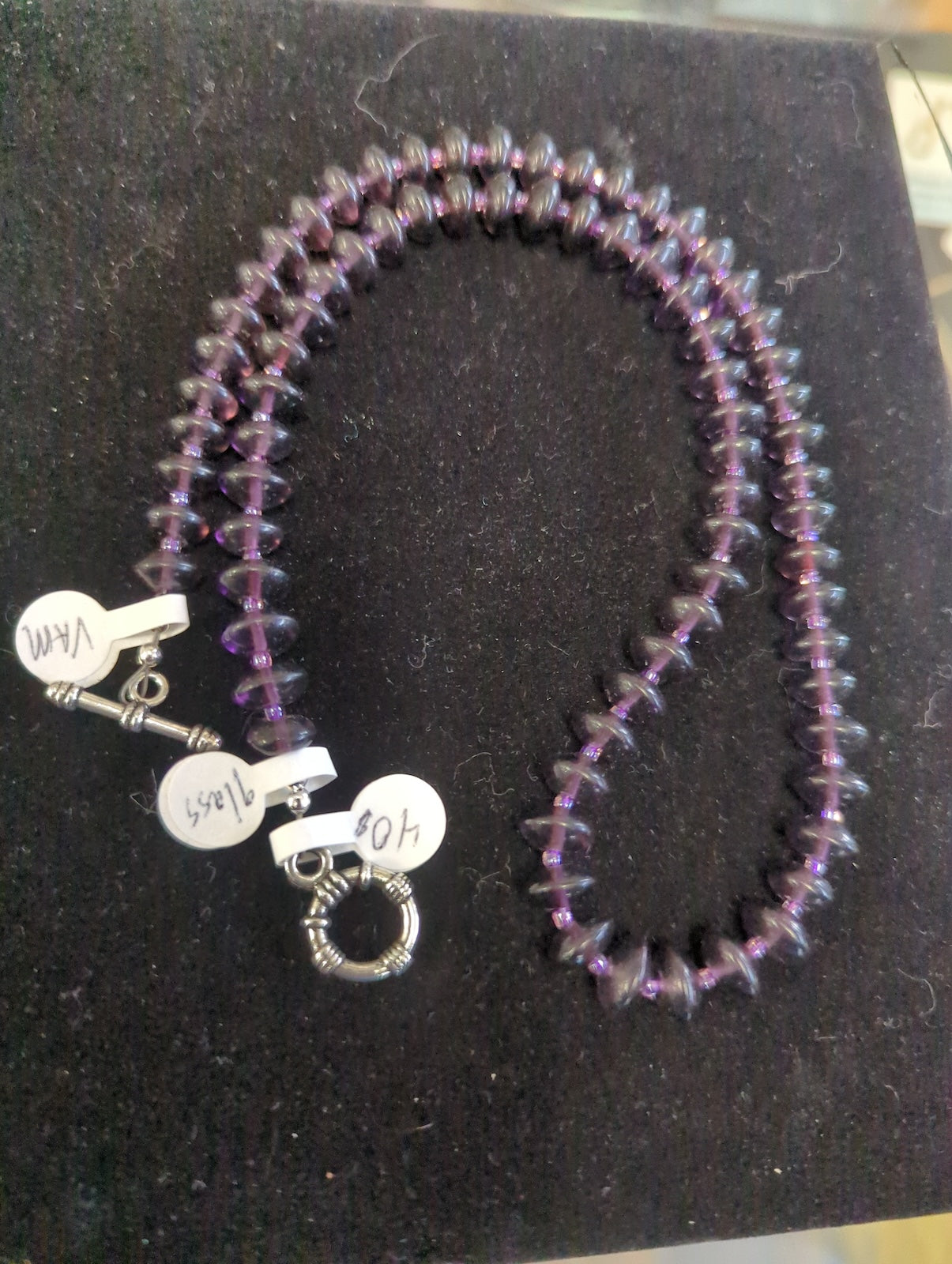 Purple glass necklace
