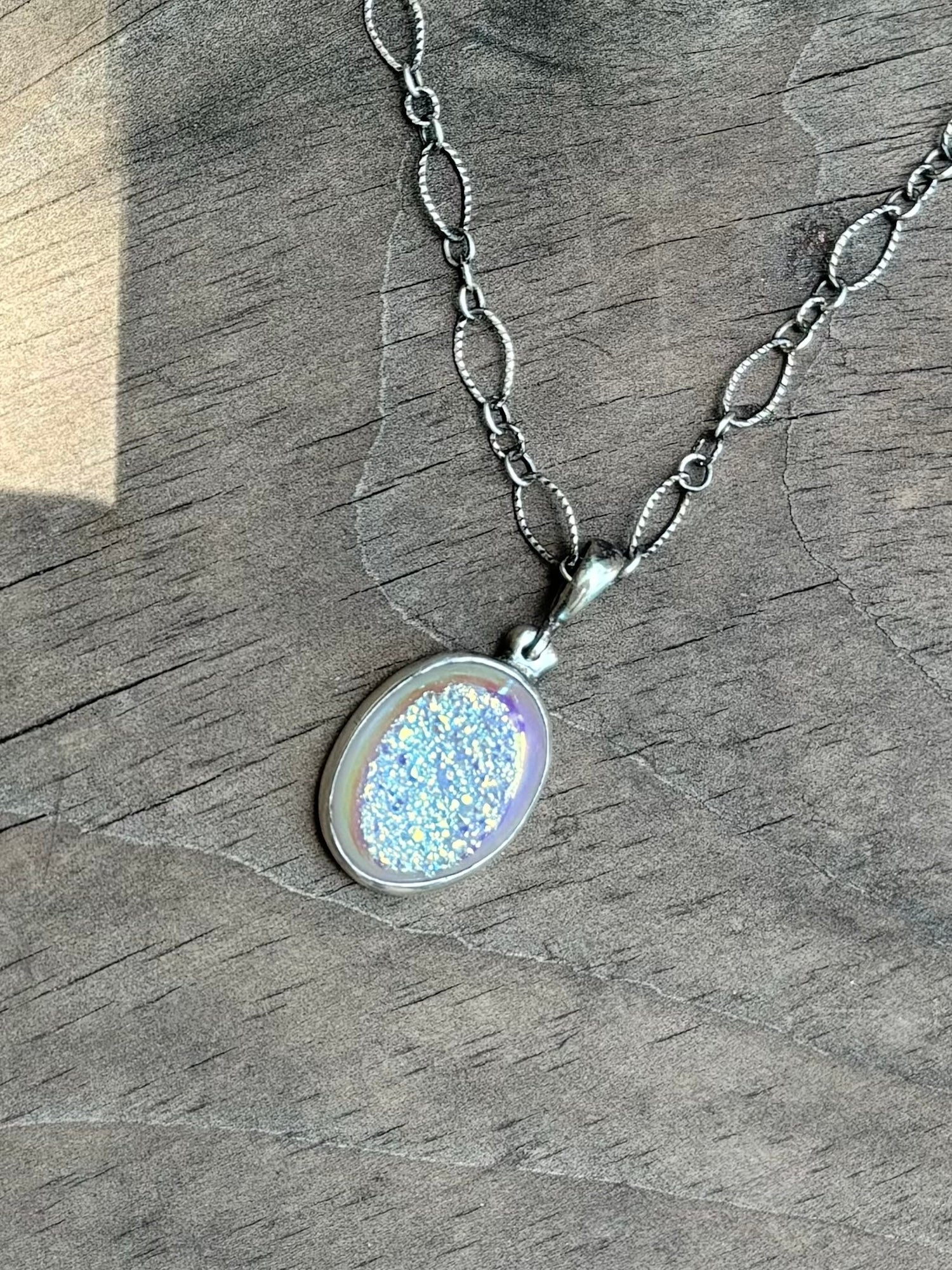 Quartz Druzy & Sterling Necklace