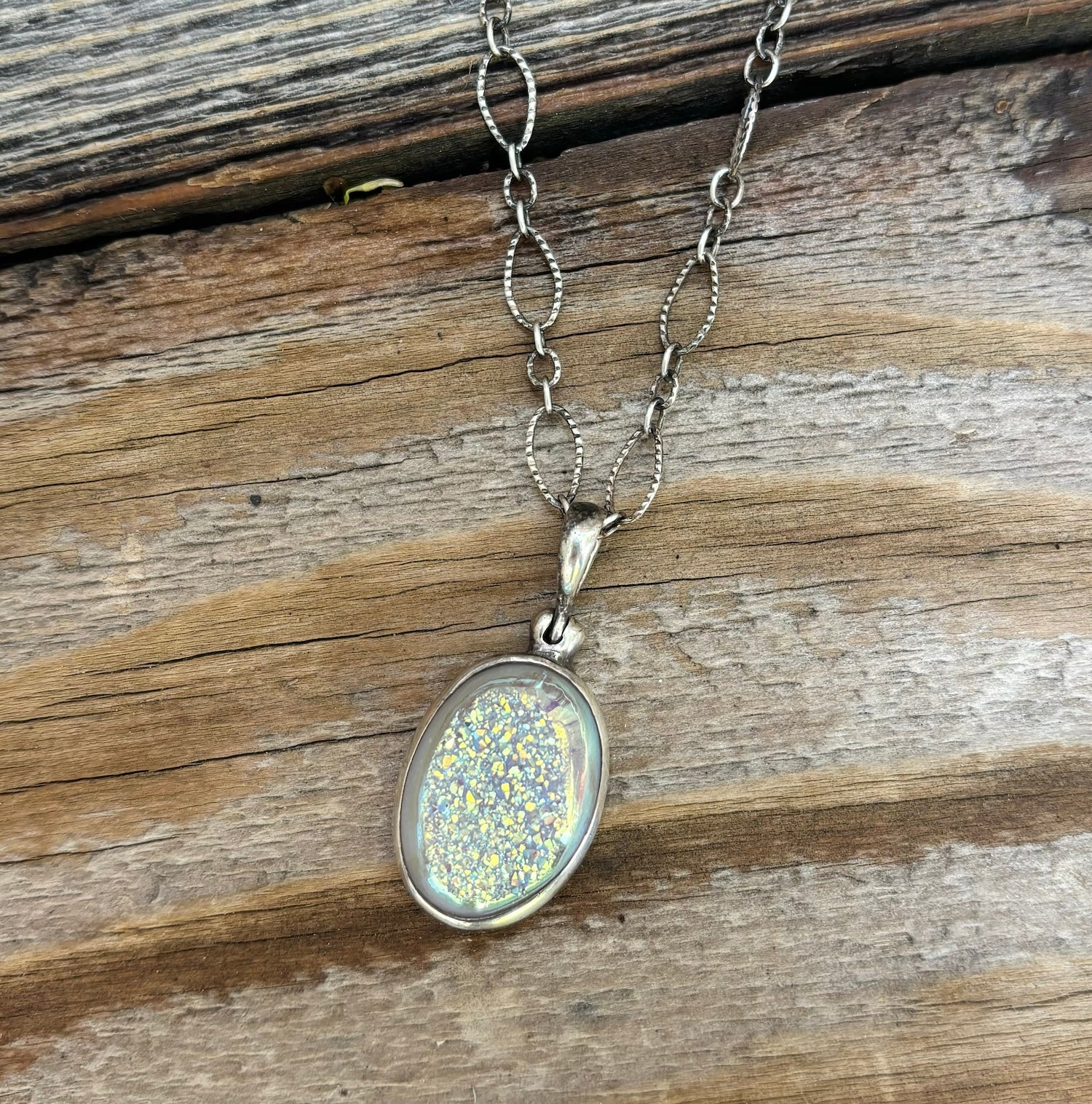 Quartz Druzy & Sterling Necklace