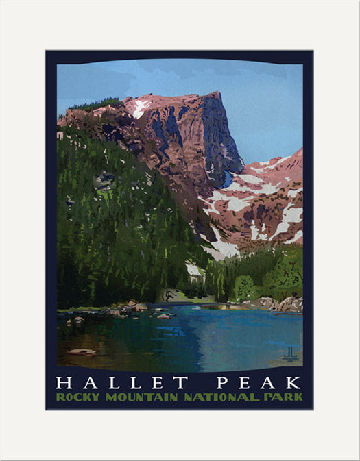 RMNP Hallet Peak--Matted Print