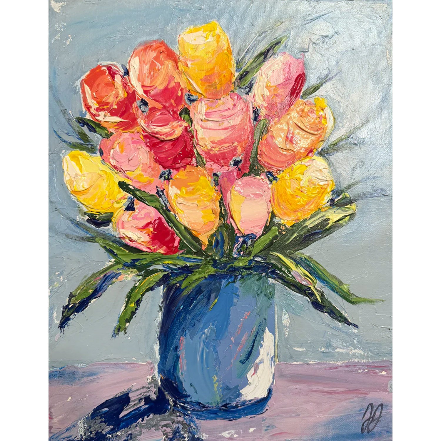 Forever in Bloom-Mother's Day/Fun- Thick Textured Impasto Flowers Art Class Fri. 5.8.26 @ 1P