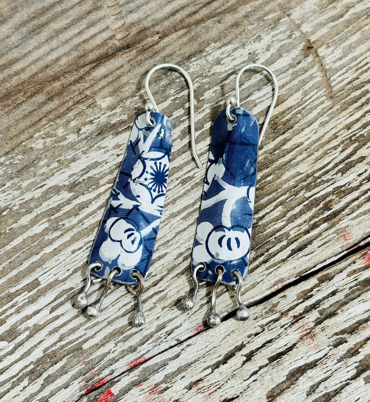 Shades of Blue Earrings / sterling dangles E30