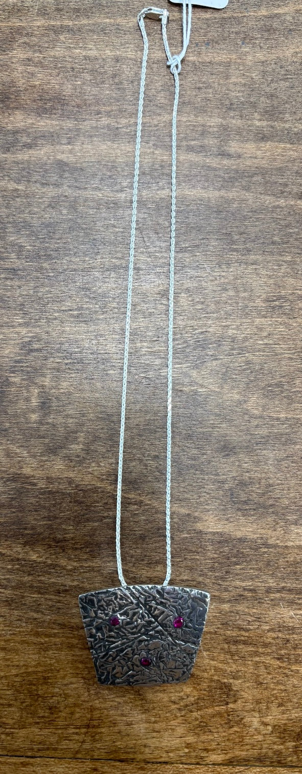 Shield Pendant on Sterling Chain