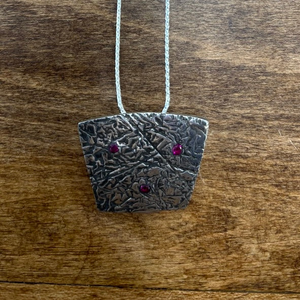 Shield Pendant on Sterling Chain