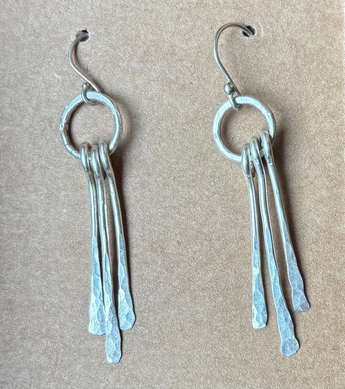 Forged Fringe Earrings Silver Filled E44