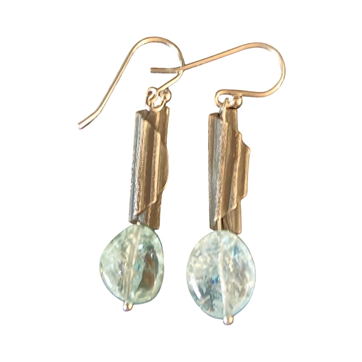 Silver earrings with Aquamarine nuggets