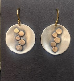 Earrings Silver with bronze dot