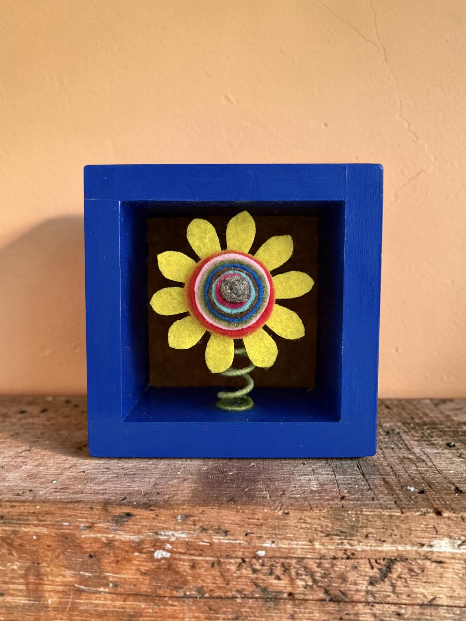 Small Blue Frame with Yellow Flower