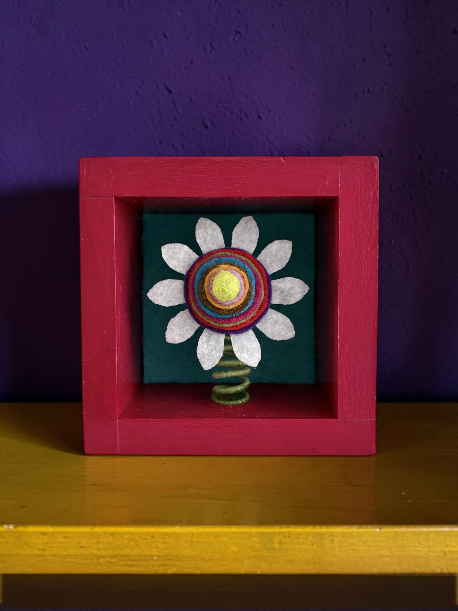 Small Pink Frame with White Flower