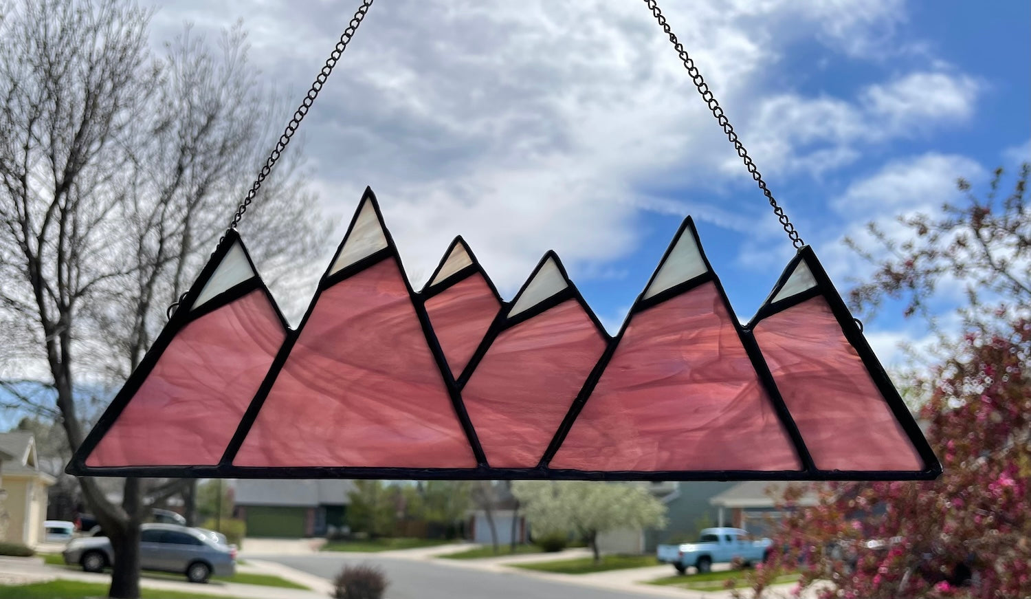 Snow-Capped Purple Wispy Mountains