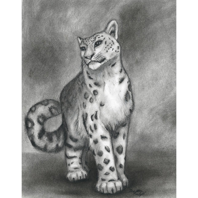Charcoal Snow Leopard Print
