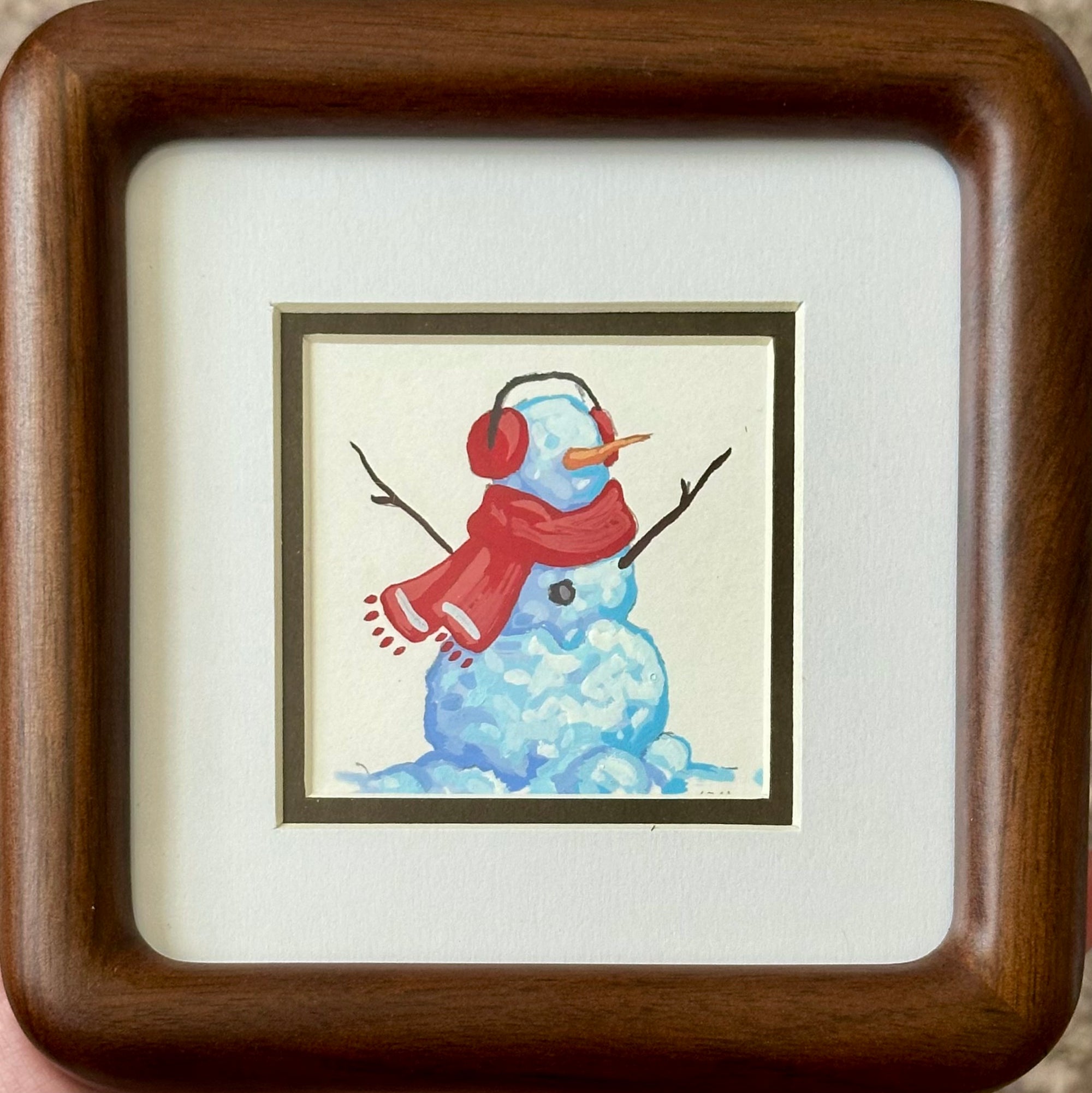 Snowman 1, framed