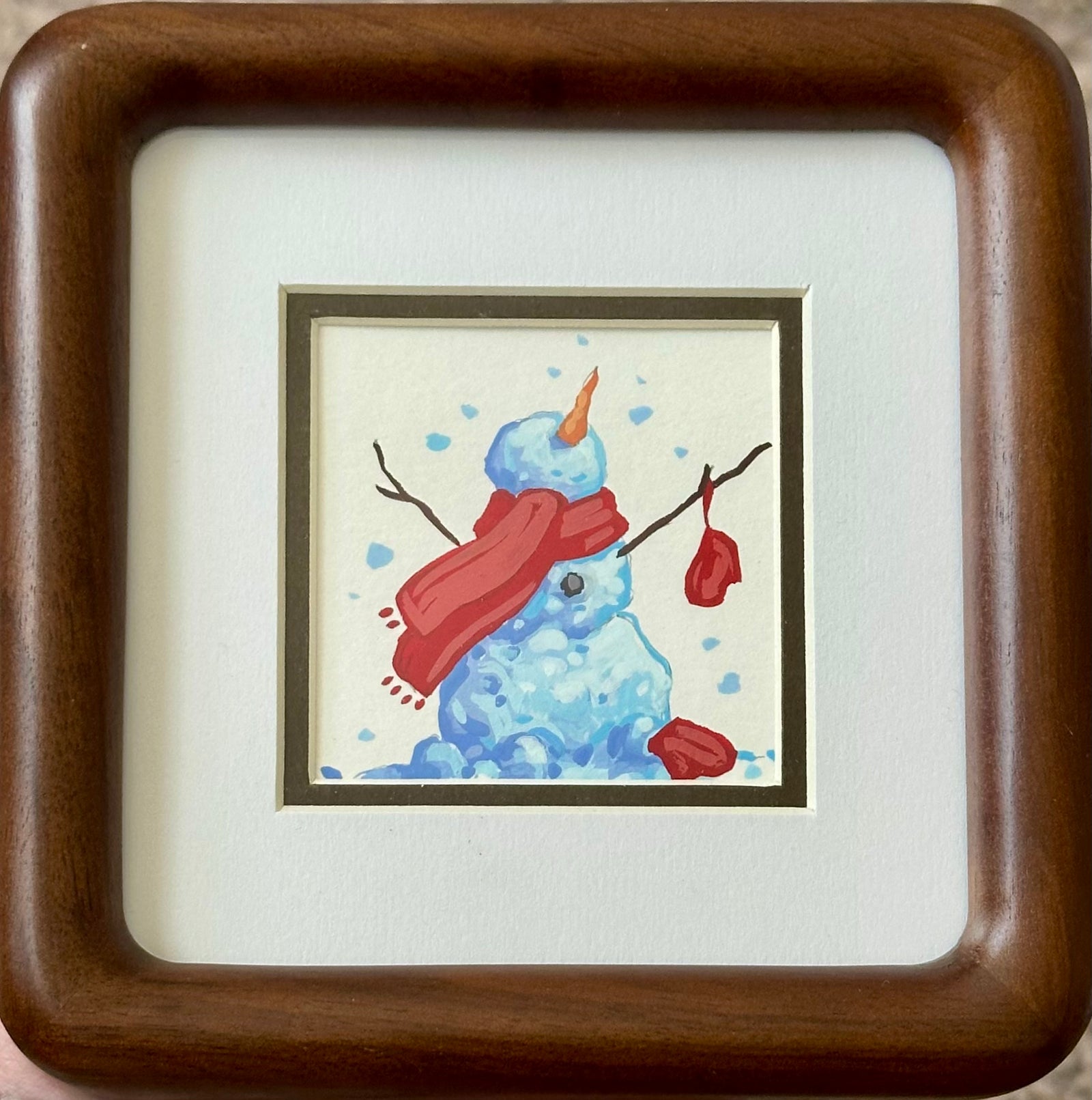 Snowman 2, framed
