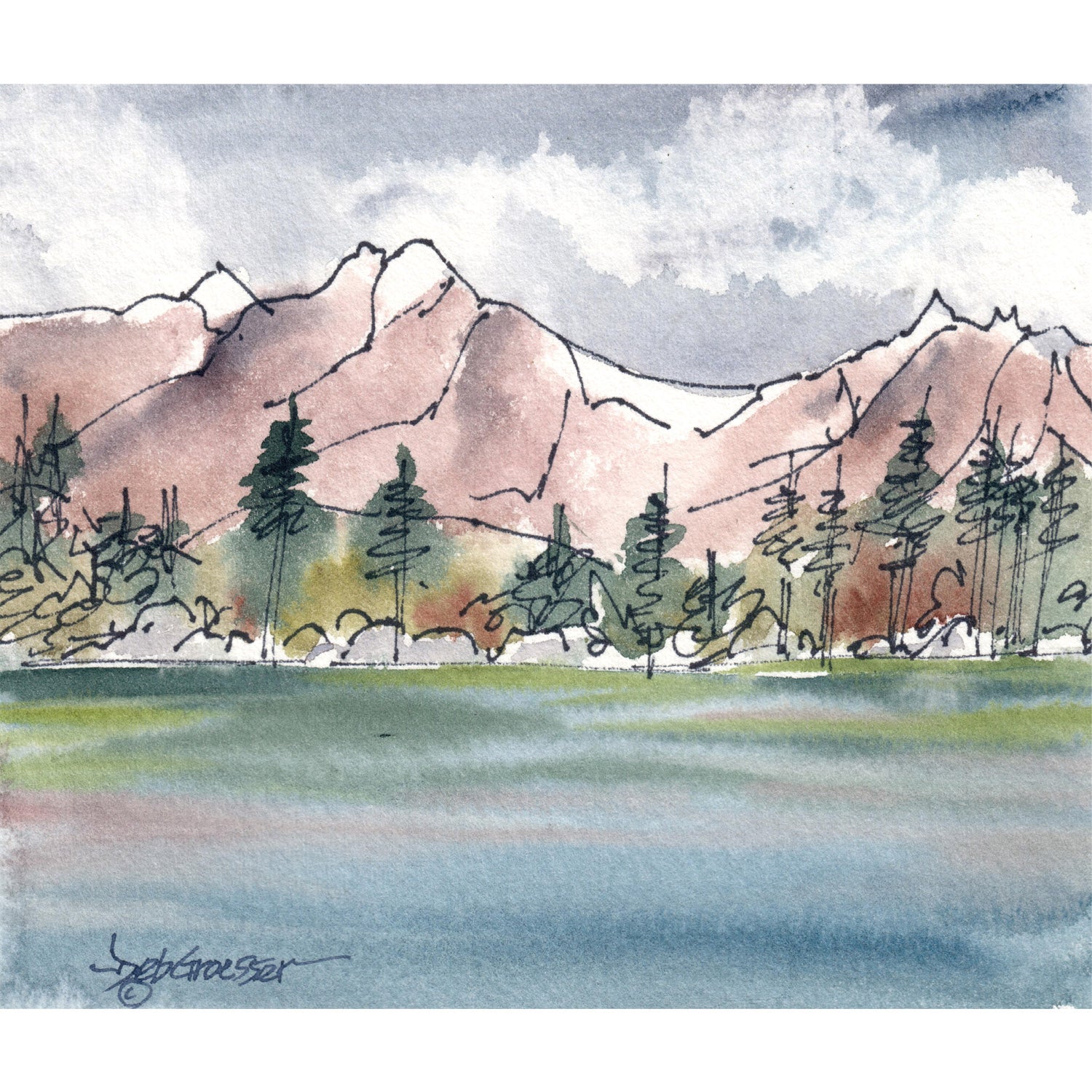 Beginner Watercolor with Pen and Ink: Summertime!  Thurs. 6.25.26 @ 1P