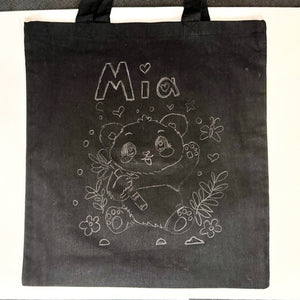 Spring Break Painting Lab: Paint a Panda Tote (Part Two)  Ages 5+ Tues. 3.17.26 @ 1P