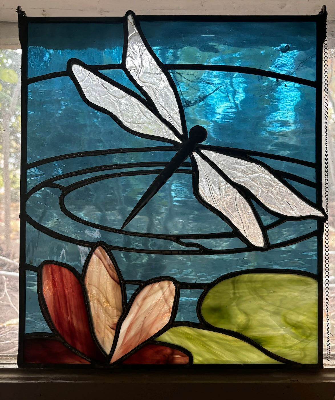 Stained Glass Dragonfly Panel G5