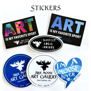 Sticker  Blue Moose Art Gallery