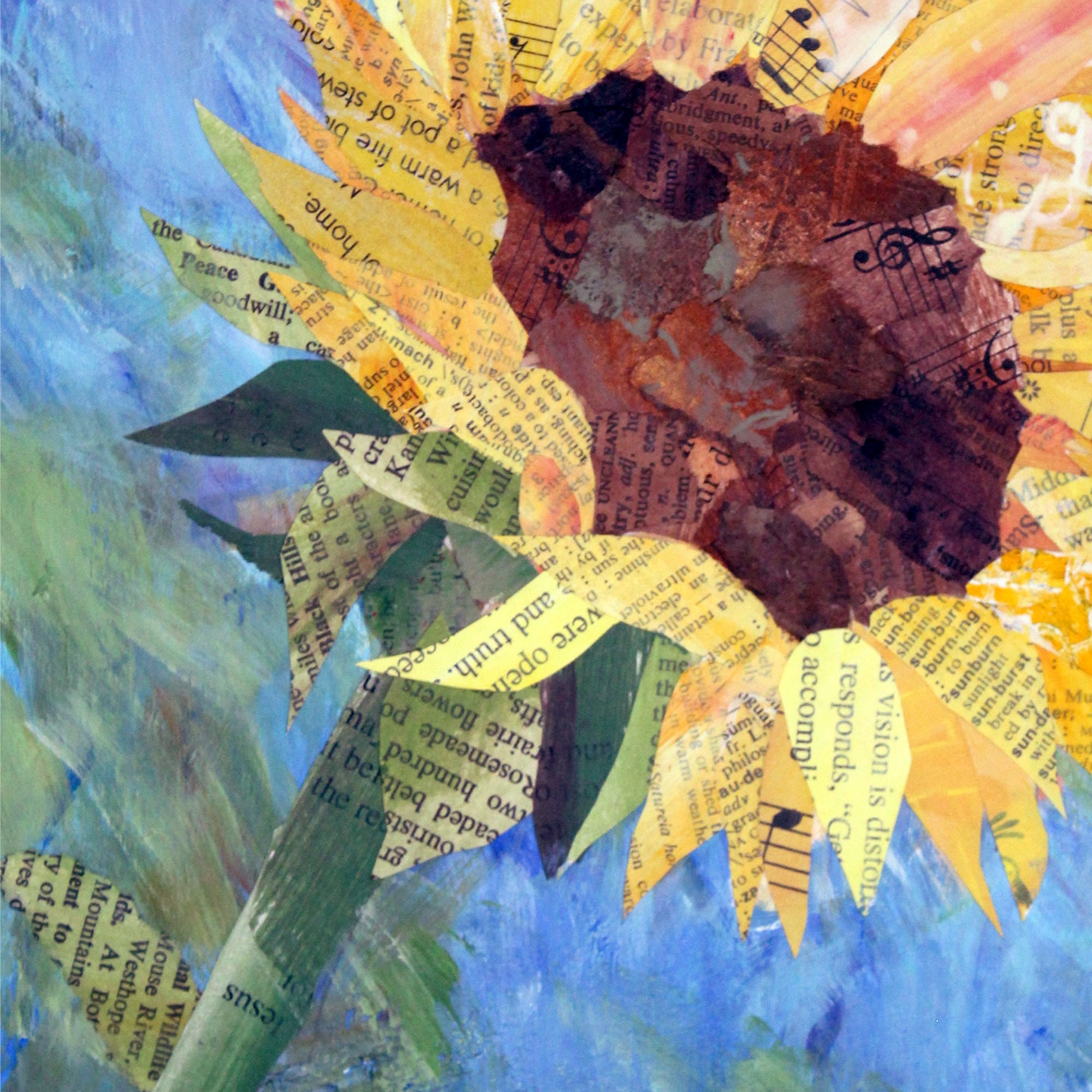 Sunflower Mixed Media Collage Art Class Thurs 5.2.24 @ 10A