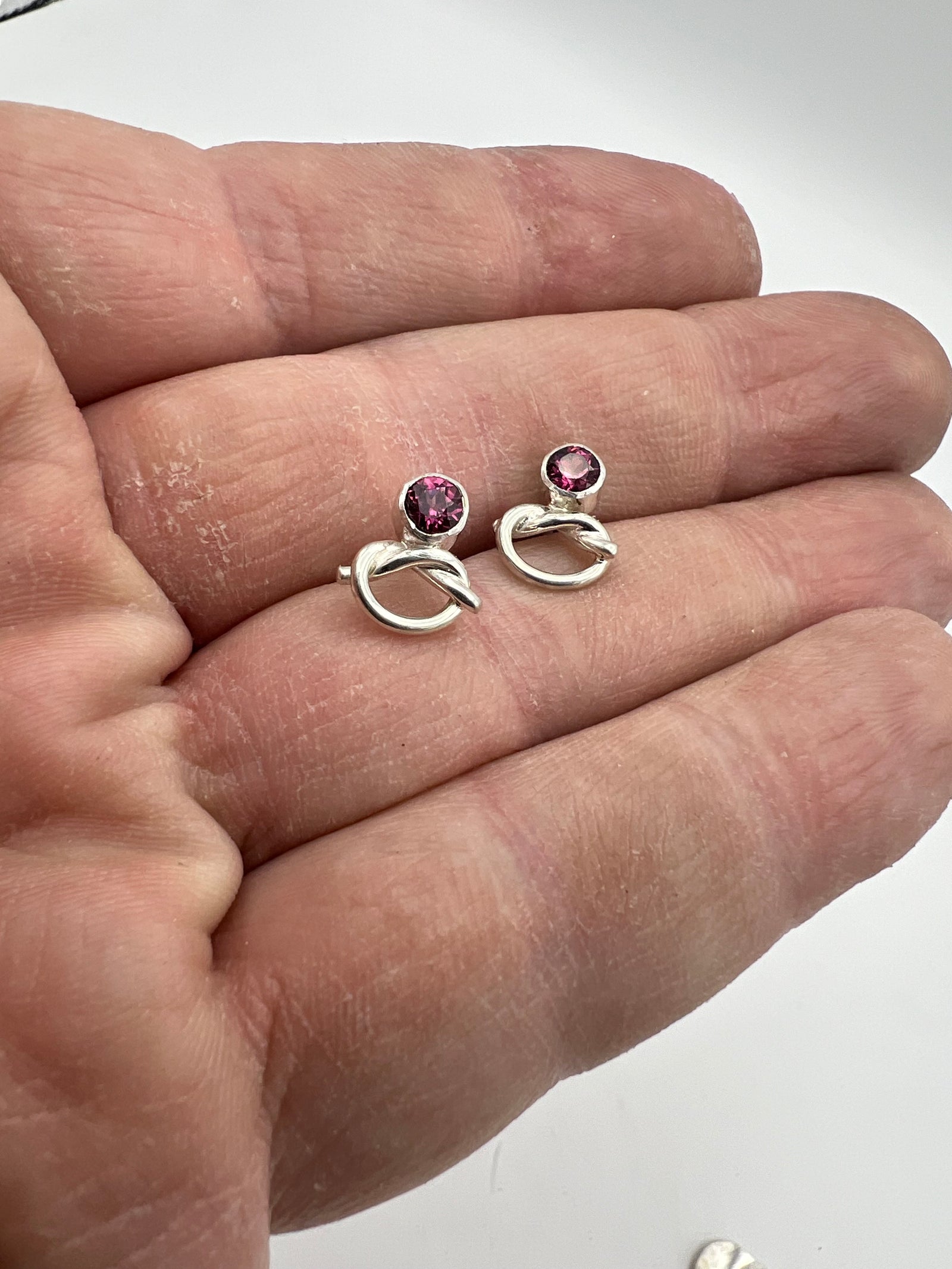 Synthetic Stone Knot Earrings