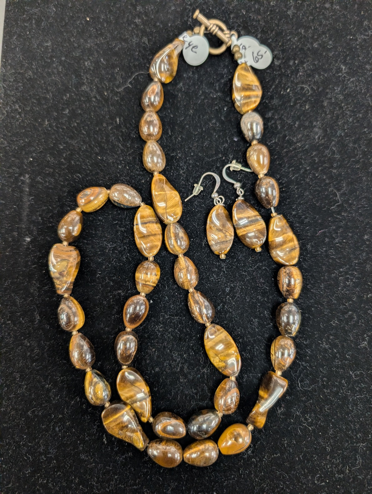 Tigers Eye Necklace & Earrings Set
