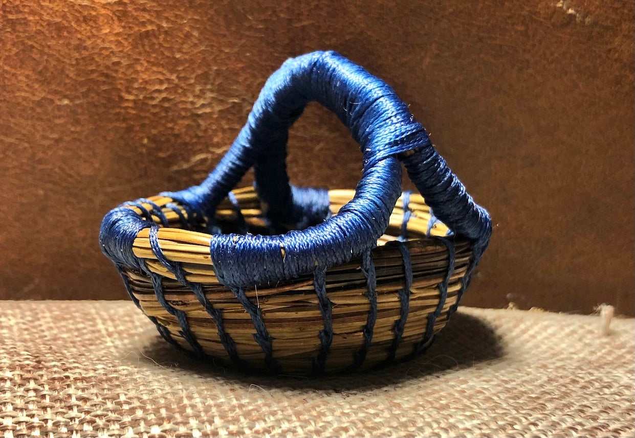 Tiny Blue Pine Needle Basket